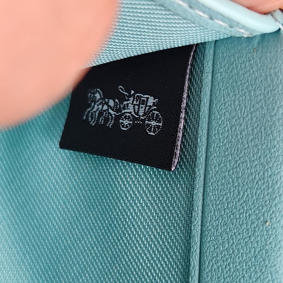 Coach Micro Snap Wallet Leather SOFT GREEN TURQUOISE CP260 Authentic - Picture 9 of 10